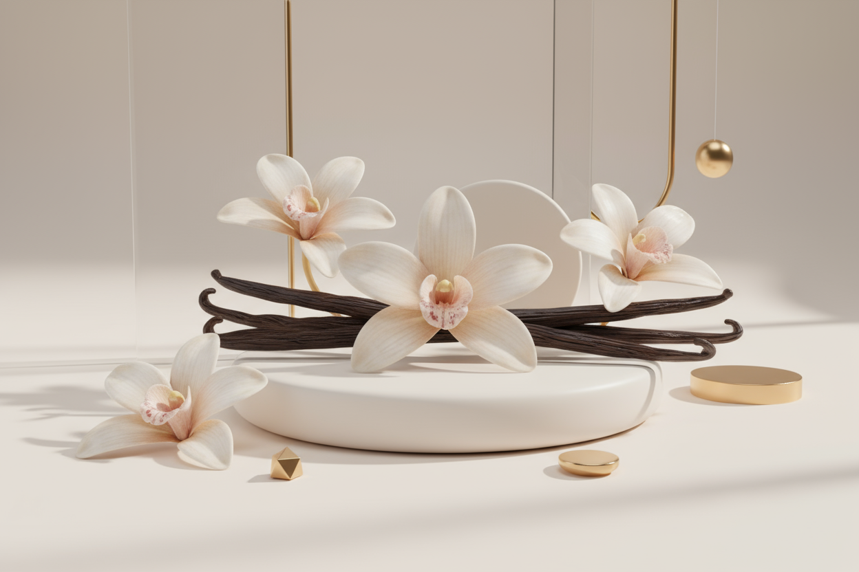 Vanilla in a chic modern 3d render